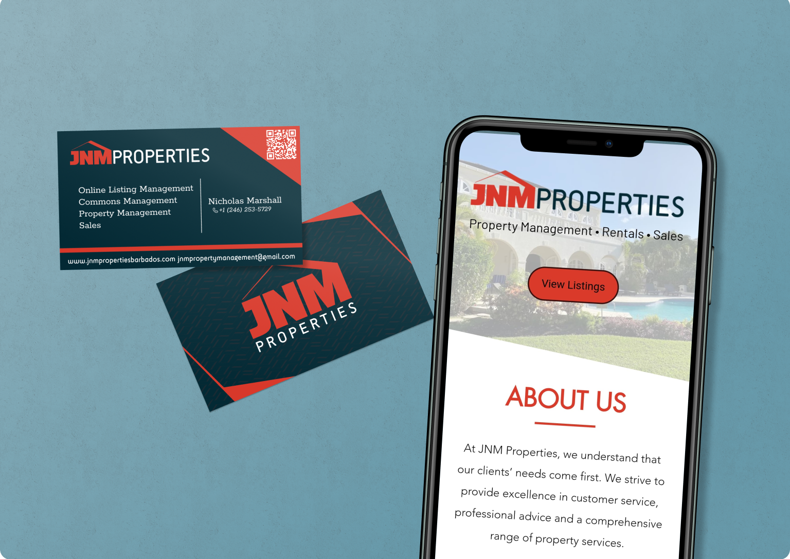 JNM Business cards and website